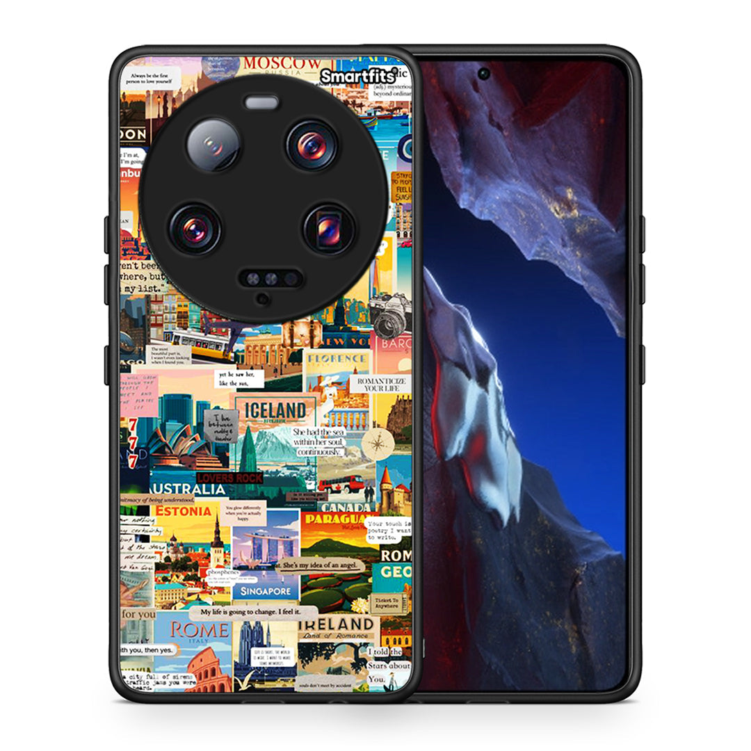 Θήκη Xiaomi 13 Ultra Live To Travel από τη Smartfits με σχέδιο στο πίσω μέρος και μαύρο περίβλημα | Xiaomi 13 Ultra Live To Travel Case with Colorful Back and Black Bezels