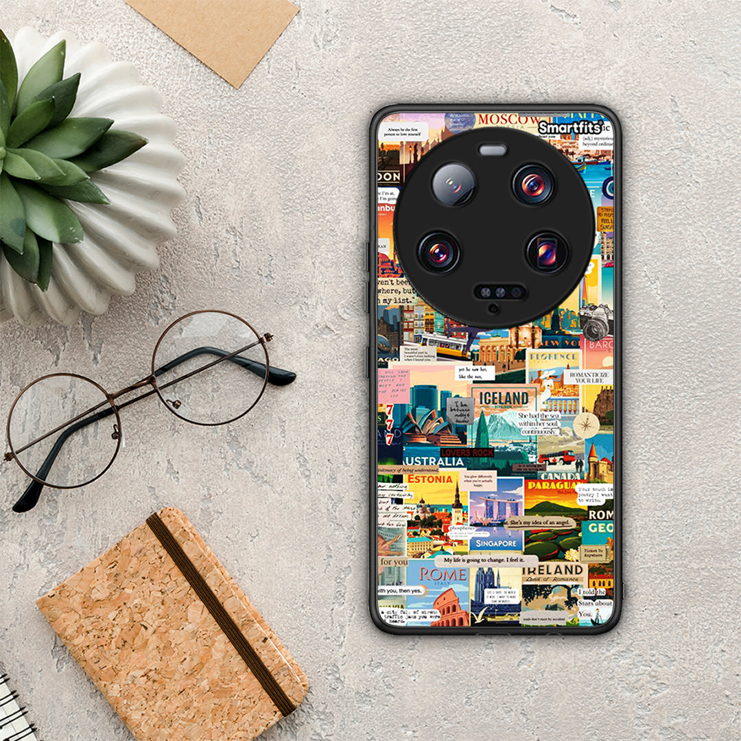 Θήκη Xiaomi 13 Ultra Live To Travel από τη Smartfits με σχέδιο στο πίσω μέρος και μαύρο περίβλημα | Xiaomi 13 Ultra Live To Travel Case with Colorful Back and Black Bezels