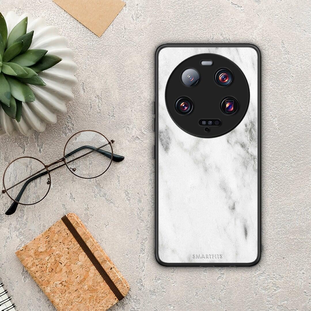Θήκη Xiaomi 13 Ultra Marble White από τη Smartfits με σχέδιο στο πίσω μέρος και μαύρο περίβλημα | Xiaomi 13 Ultra Marble White Case with Colorful Back and Black Bezels