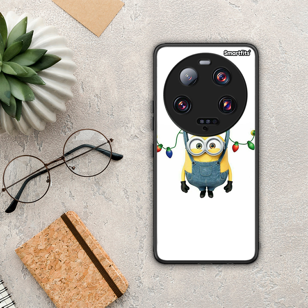 Θήκη Xiaomi 13 Ultra Xmas Minion Lights από τη Smartfits με σχέδιο στο πίσω μέρος και μαύρο περίβλημα | Xiaomi 13 Ultra Xmas Minion Lights Case with Colorful Back and Black Bezels