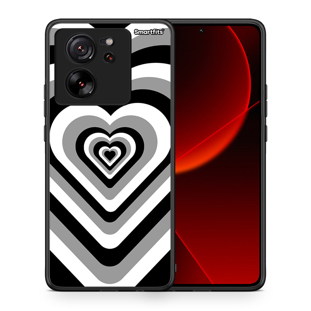 Θήκη Xiaomi 13T Black Hearts από τη Smartfits με σχέδιο στο πίσω μέρος και μαύρο περίβλημα | Xiaomi 13T Black Hearts case with colorful back and black bezels
