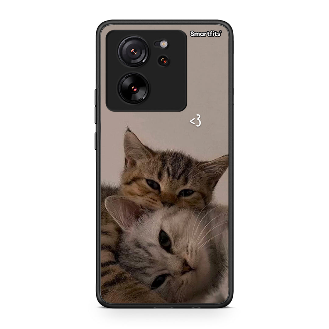 Xiaomi 13T Cats In Love Θήκη από τη Smartfits με σχέδιο στο πίσω μέρος και μαύρο περίβλημα | Smartphone case with colorful back and black bezels by Smartfits