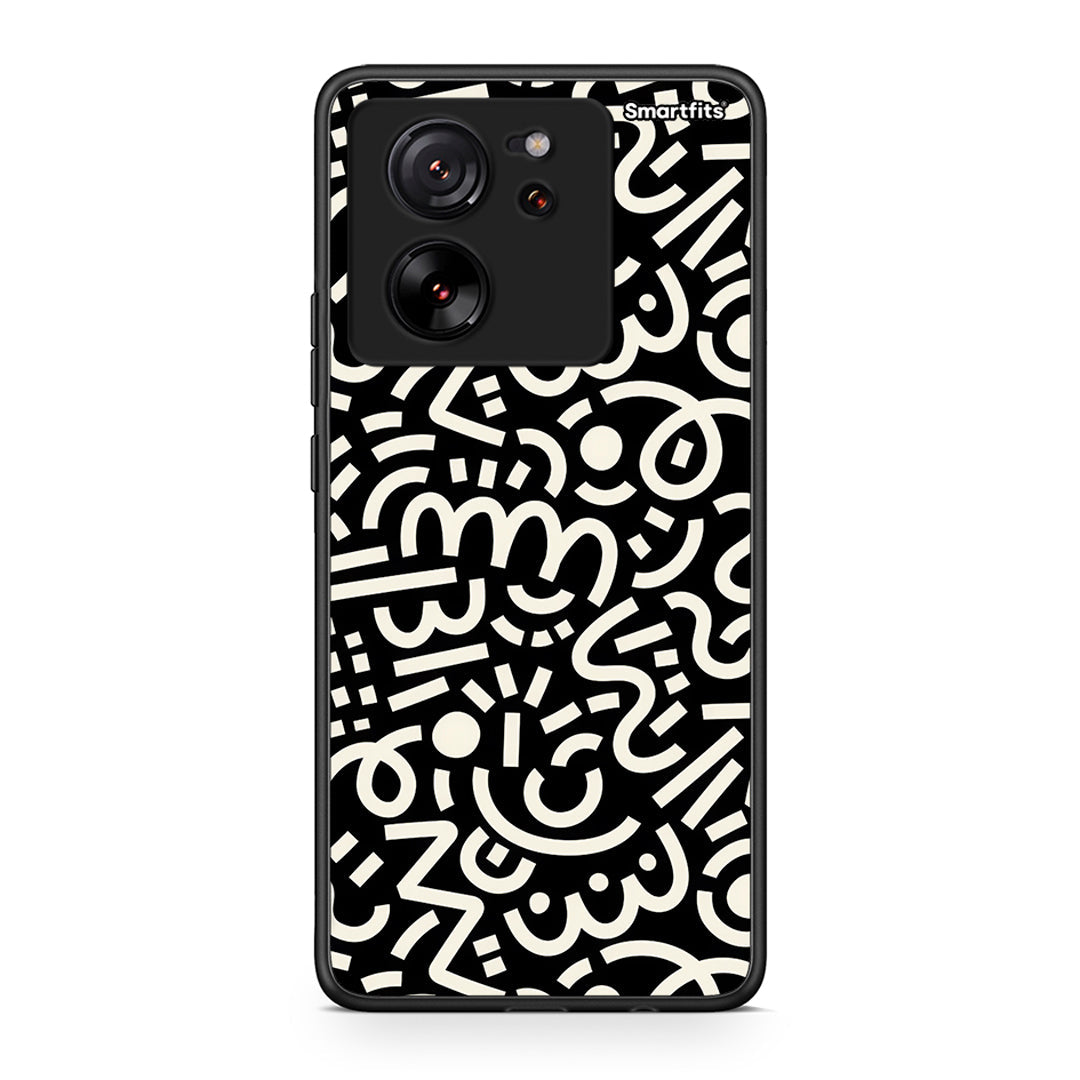Xiaomi 13T Doodle Art Θήκη από τη Smartfits με σχέδιο στο πίσω μέρος και μαύρο περίβλημα | Smartphone case with colorful back and black bezels by Smartfits