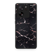 Thumbnail for 4 - Xiaomi 13T Black Rosegold Marble case, cover, bumper