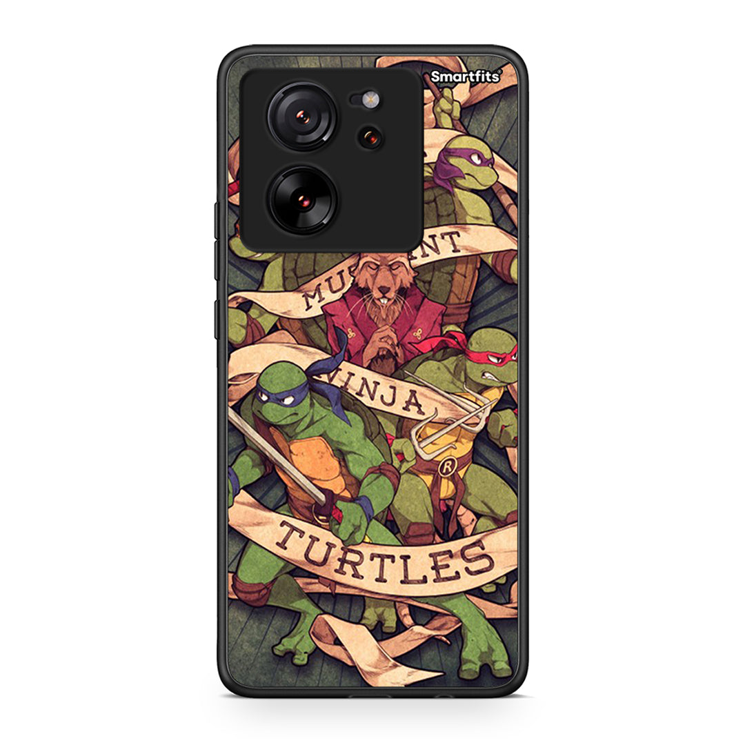 Xiaomi 13T Ninja Turtles θήκη από τη Smartfits με σχέδιο στο πίσω μέρος και μαύρο περίβλημα | Smartphone case with colorful back and black bezels by Smartfits