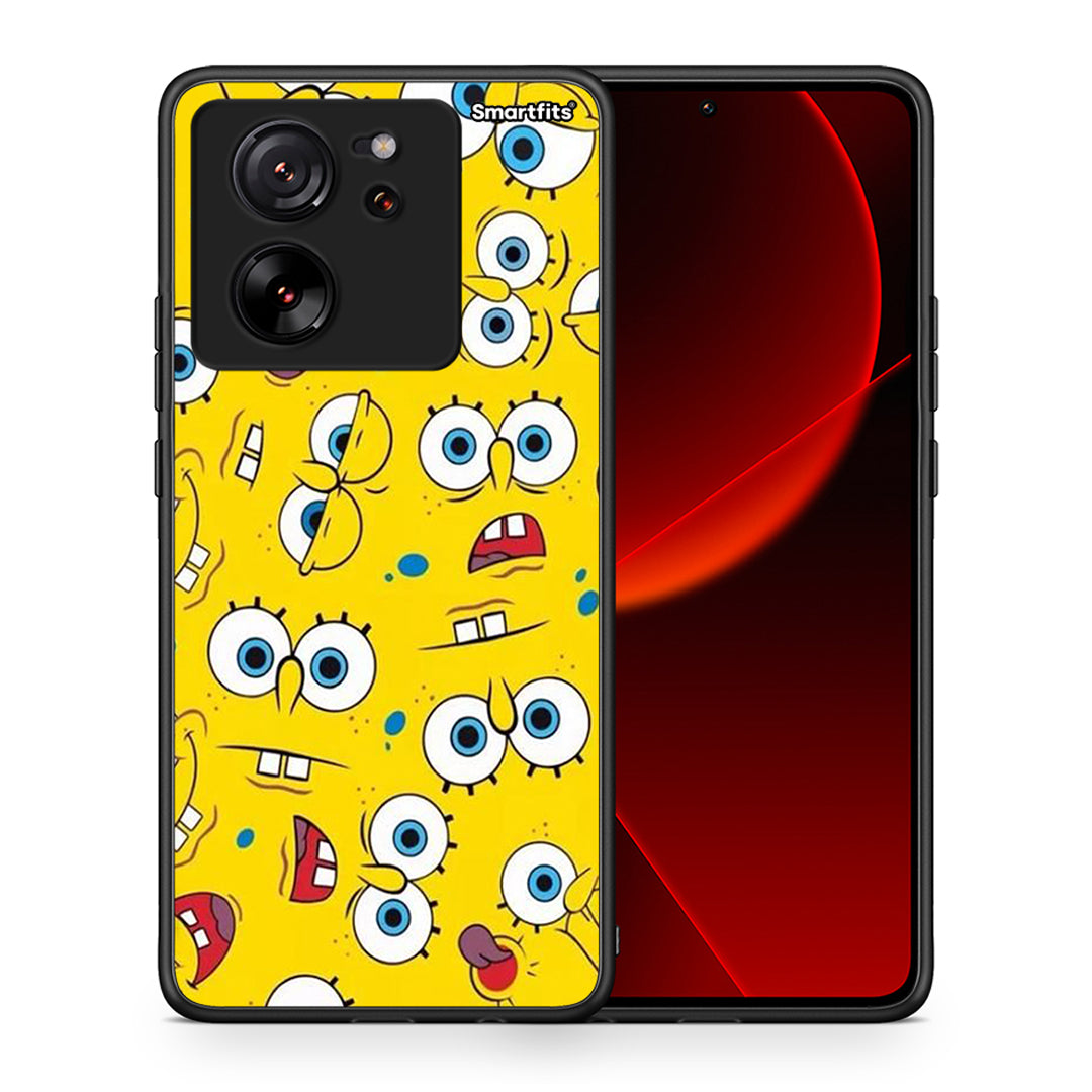 Θήκη Xiaomi 13T Sponge PopArt από τη Smartfits με σχέδιο στο πίσω μέρος και μαύρο περίβλημα | Xiaomi 13T Sponge PopArt case with colorful back and black bezels