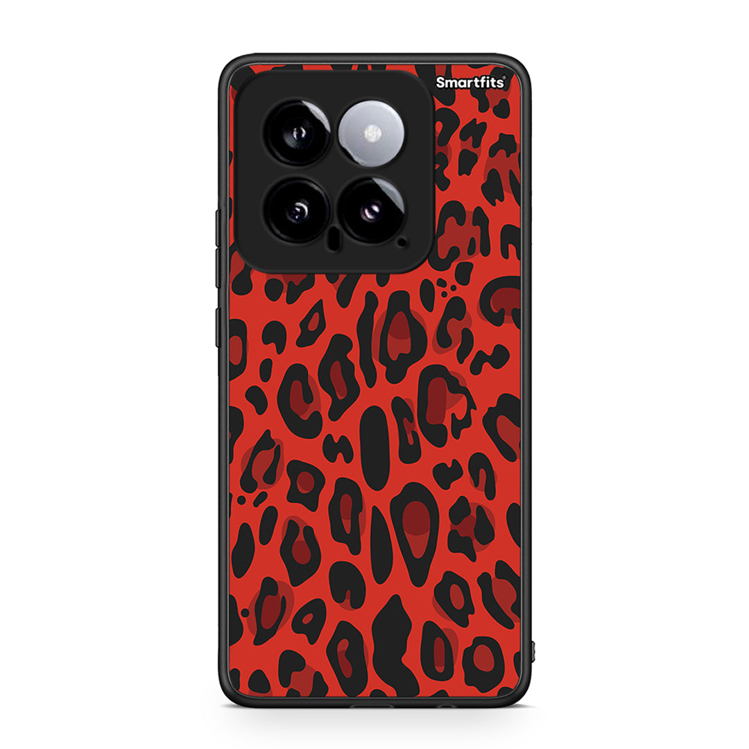 4 - Xiaomi 14 5G Red Leopard Animal case, cover, bumper