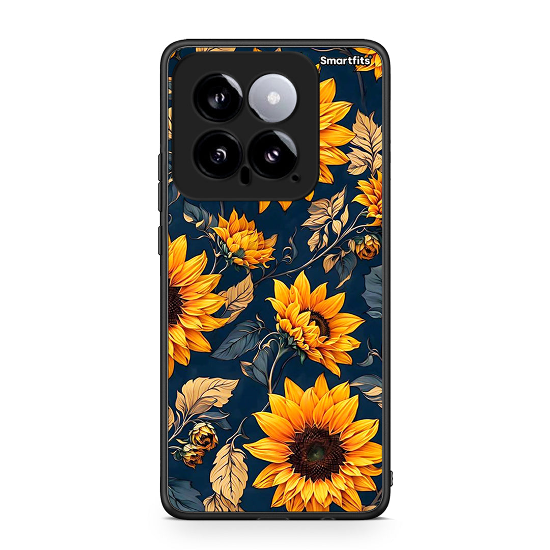 Xiaomi 14 5G Autumn Sunflowers Θήκη από τη Smartfits με σχέδιο στο πίσω μέρος και μαύρο περίβλημα | Smartphone case with colorful back and black bezels by Smartfits