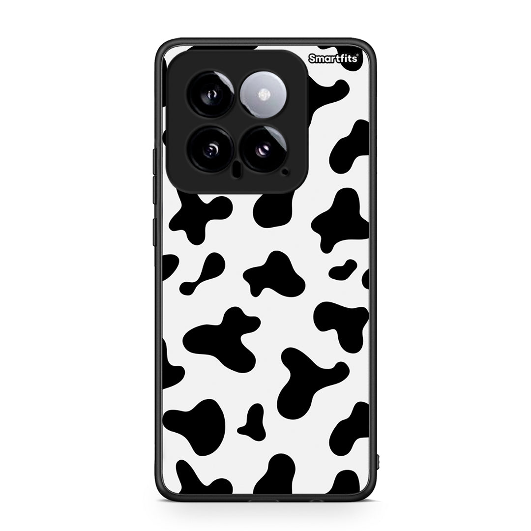 Xiaomi 14 5G Cow Print θήκη από τη Smartfits με σχέδιο στο πίσω μέρος και μαύρο περίβλημα | Smartphone case with colorful back and black bezels by Smartfits