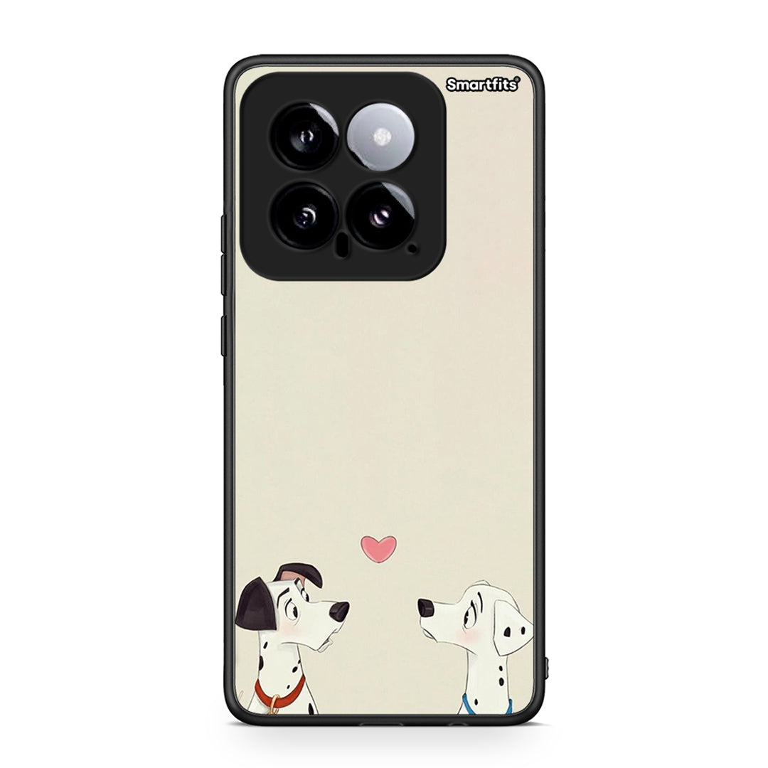 Xiaomi 14 5G Dalmatians Love θήκη από τη Smartfits με σχέδιο στο πίσω μέρος και μαύρο περίβλημα | Smartphone case with colorful back and black bezels by Smartfits