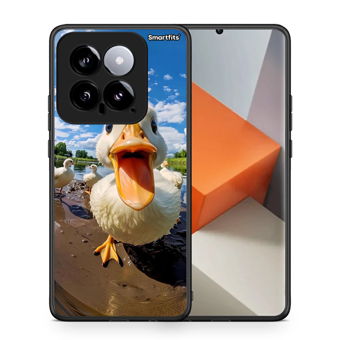 Θήκη Xiaomi 14 5G Duck Face από τη Smartfits με σχέδιο στο πίσω μέρος και μαύρο περίβλημα | Xiaomi 14 5G Duck Face case with colorful back and black bezels