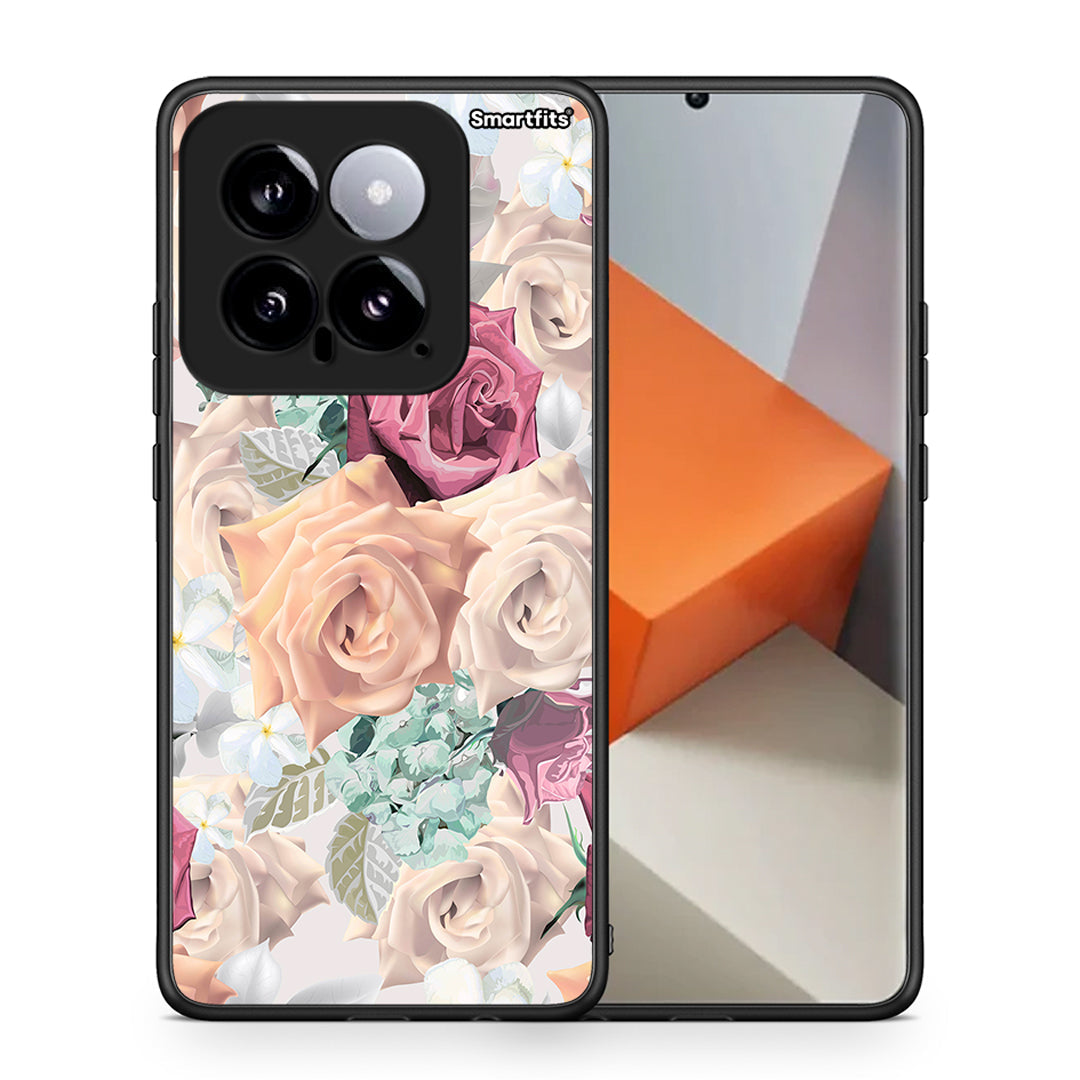 Θήκη Xiaomi 14 5G Bouquet Floral από τη Smartfits με σχέδιο στο πίσω μέρος και μαύρο περίβλημα | Xiaomi 14 5G Bouquet Floral case with colorful back and black bezels