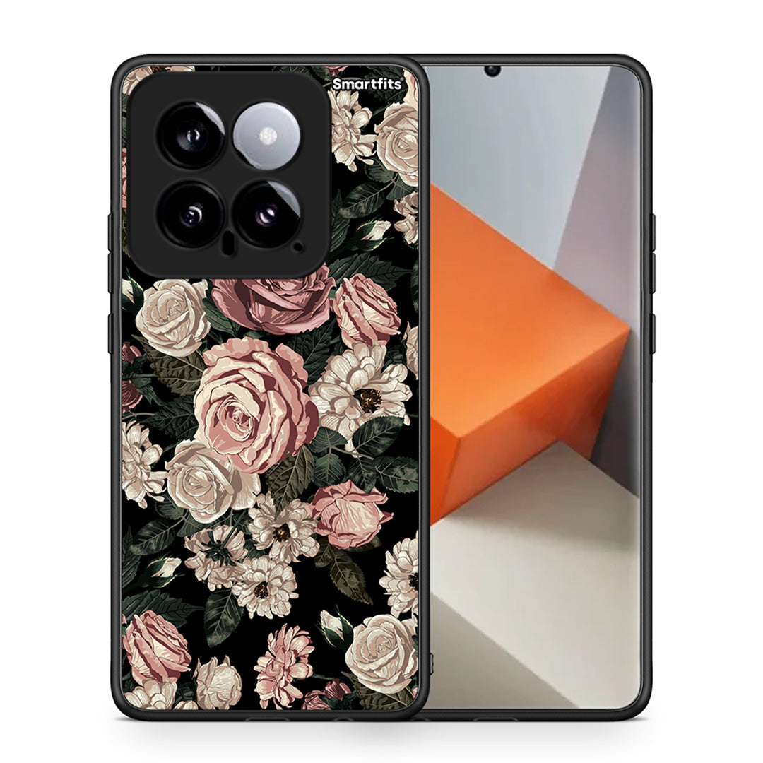 Θήκη Xiaomi 14 5G Wild Roses Flower από τη Smartfits με σχέδιο στο πίσω μέρος και μαύρο περίβλημα | Xiaomi 14 5G Wild Roses Flower case with colorful back and black bezels