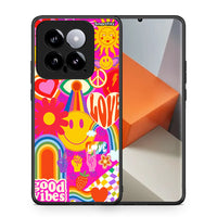 Thumbnail for Θήκη Xiaomi 14 5G Hippie Love από τη Smartfits με σχέδιο στο πίσω μέρος και μαύρο περίβλημα | Xiaomi 14 5G Hippie Love case with colorful back and black bezels