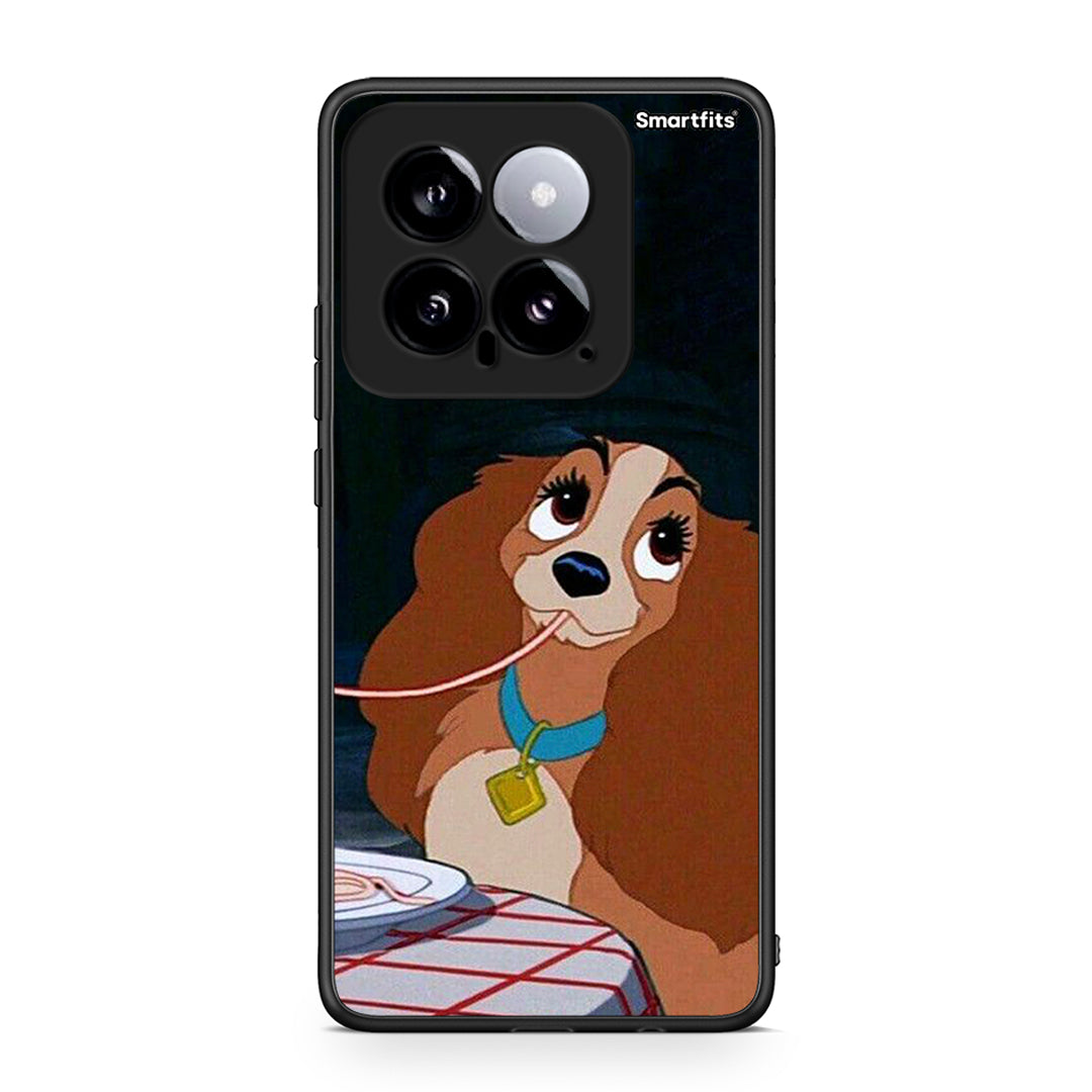Xiaomi 14 5G Lady And Tramp 2 Θήκη Αγίου Βαλεντίνου από τη Smartfits με σχέδιο στο πίσω μέρος και μαύρο περίβλημα | Smartphone case with colorful back and black bezels by Smartfits