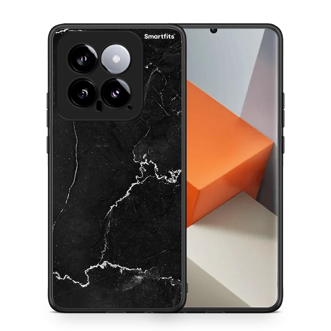 Θήκη Xiaomi 14 5G Marble Black από τη Smartfits με σχέδιο στο πίσω μέρος και μαύρο περίβλημα | Xiaomi 14 5G Marble Black case with colorful back and black bezels