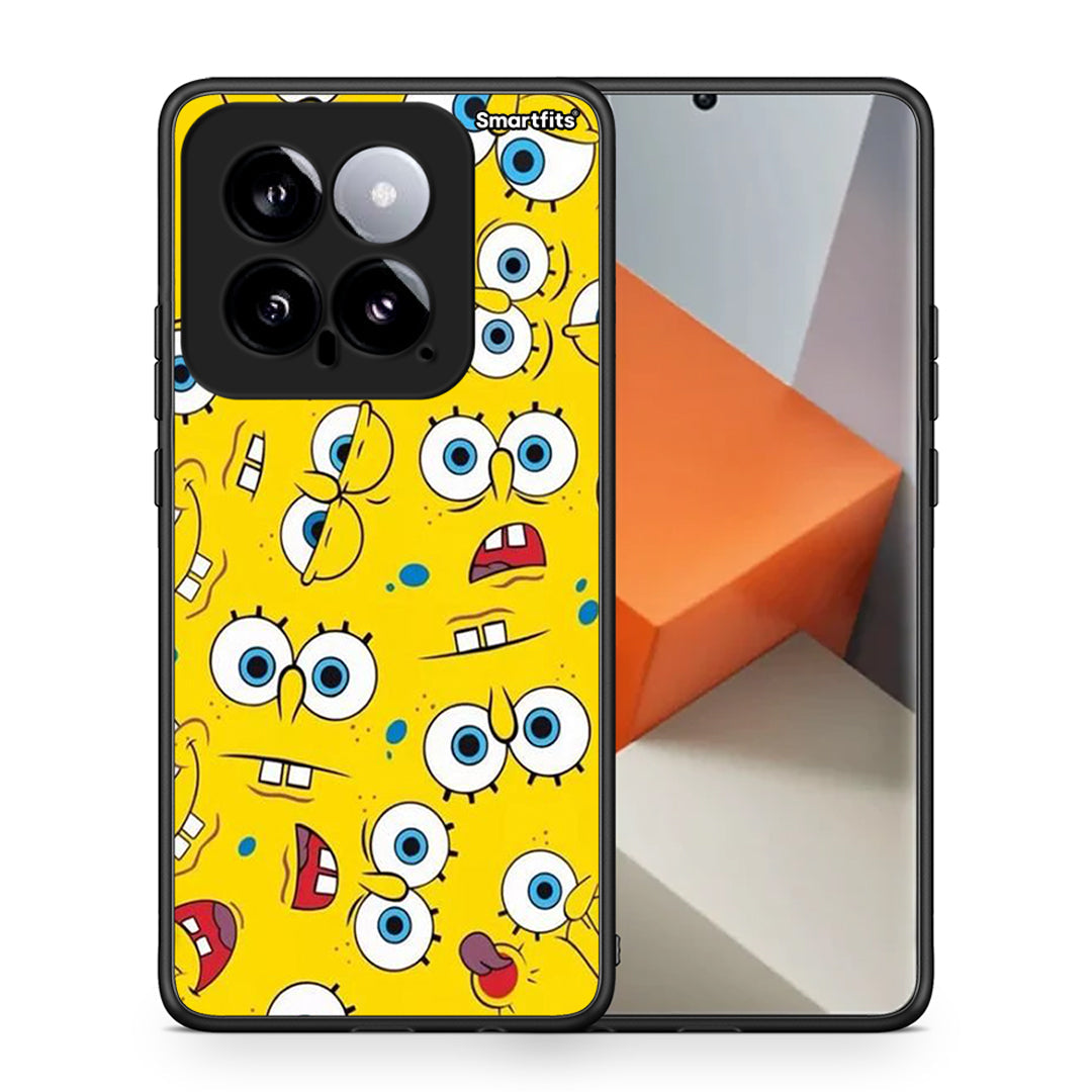 Θήκη Xiaomi 14 5G Sponge PopArt από τη Smartfits με σχέδιο στο πίσω μέρος και μαύρο περίβλημα | Xiaomi 14 5G Sponge PopArt case with colorful back and black bezels