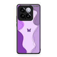 Thumbnail for Xiaomi 14 5G Purple Mariposa Θήκη Αγίου Βαλεντίνου από τη Smartfits με σχέδιο στο πίσω μέρος και μαύρο περίβλημα | Smartphone case with colorful back and black bezels by Smartfits
