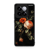 Thumbnail for Xiaomi 14 5G Vintage Roses θήκη από τη Smartfits με σχέδιο στο πίσω μέρος και μαύρο περίβλημα | Smartphone case with colorful back and black bezels by Smartfits