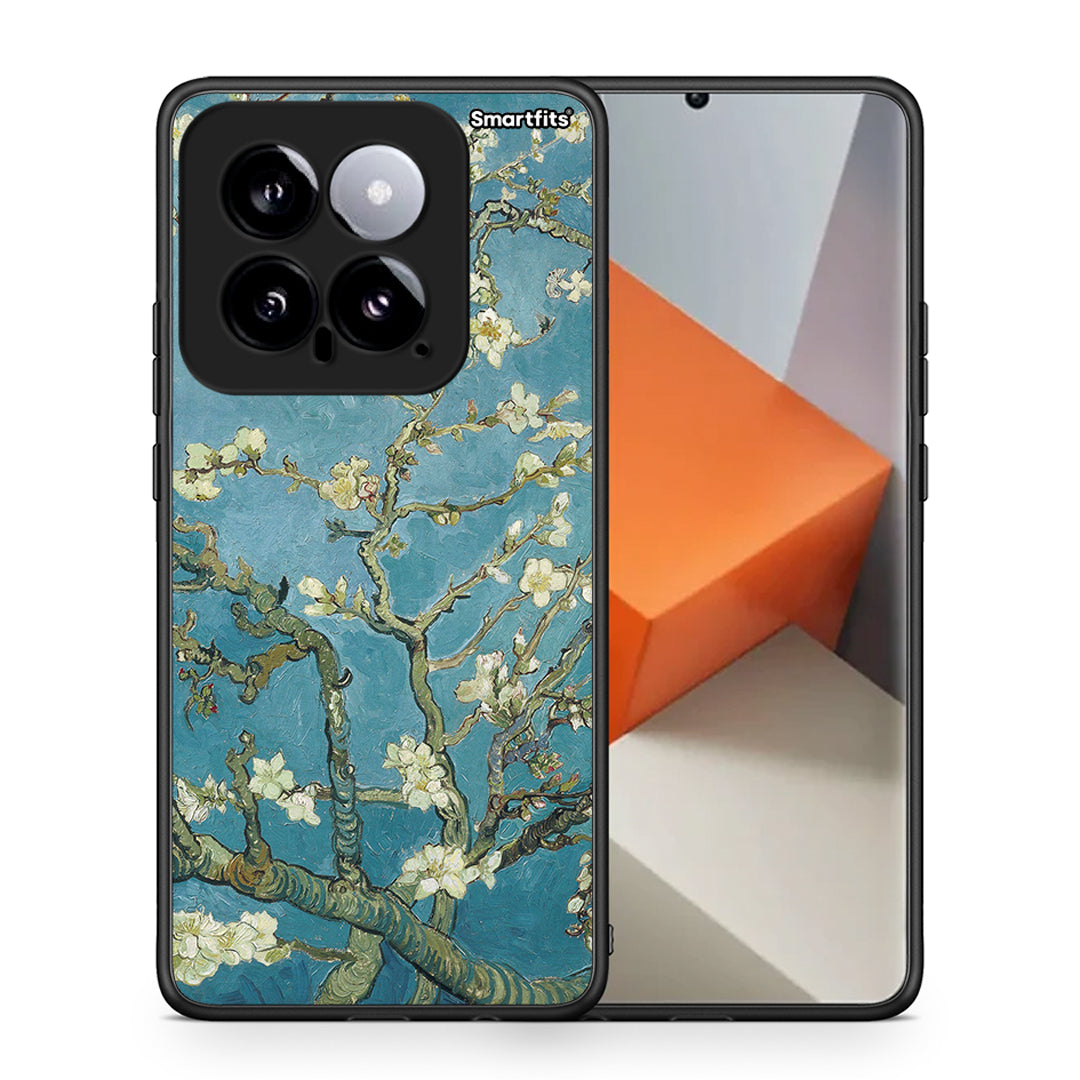 Θήκη Xiaomi 14 5G White Blossoms από τη Smartfits με σχέδιο στο πίσω μέρος και μαύρο περίβλημα | Xiaomi 14 5G White Blossoms case with colorful back and black bezels