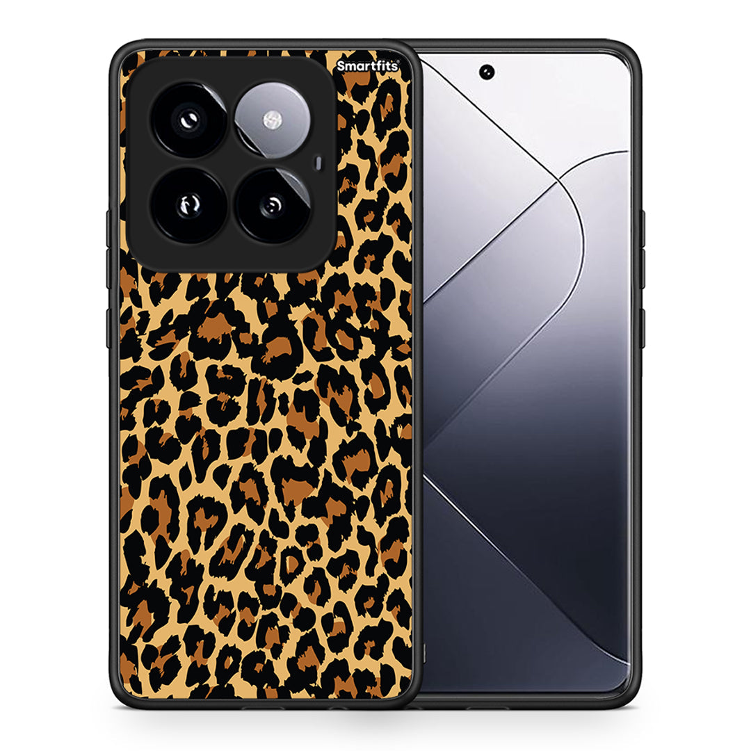 Θήκη Xiaomi 14 Pro 5G Leopard Animal από τη Smartfits με σχέδιο στο πίσω μέρος και μαύρο περίβλημα | Xiaomi 14 Pro 5G Leopard Animal case with colorful back and black bezels