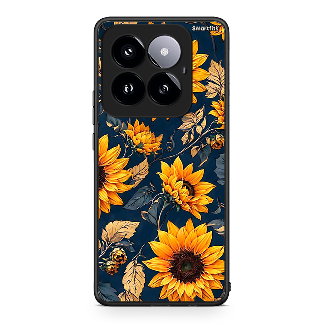 Xiaomi 14 Pro 5G Autumn Sunflowers Θήκη από τη Smartfits με σχέδιο στο πίσω μέρος και μαύρο περίβλημα | Smartphone case with colorful back and black bezels by Smartfits