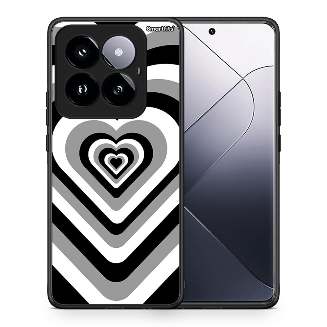 Θήκη Xiaomi 14 Pro 5G Black Hearts από τη Smartfits με σχέδιο στο πίσω μέρος και μαύρο περίβλημα | Xiaomi 14 Pro 5G Black Hearts case with colorful back and black bezels