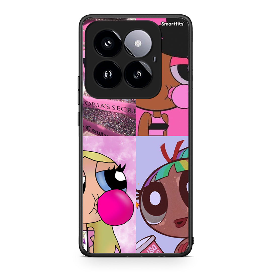 Xiaomi 14 Pro 5G Bubble Girls Θήκη Αγίου Βαλεντίνου από τη Smartfits με σχέδιο στο πίσω μέρος και μαύρο περίβλημα | Smartphone case with colorful back and black bezels by Smartfits