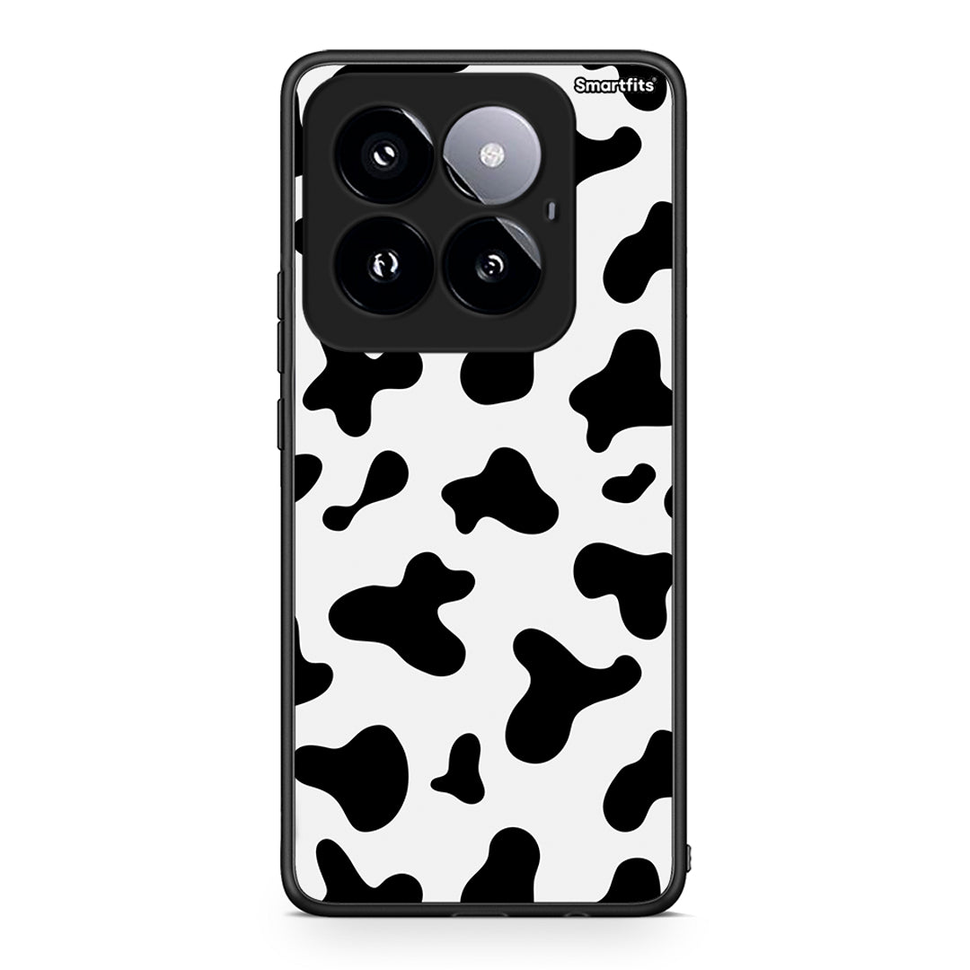 Xiaomi 14 Pro 5G Cow Print θήκη από τη Smartfits με σχέδιο στο πίσω μέρος και μαύρο περίβλημα | Smartphone case with colorful back and black bezels by Smartfits