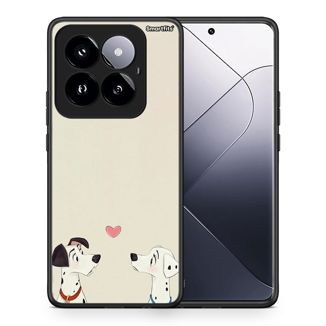 Θήκη Xiaomi 14 Pro 5G Dalmatians Love από τη Smartfits με σχέδιο στο πίσω μέρος και μαύρο περίβλημα | Xiaomi 14 Pro 5G Dalmatians Love case with colorful back and black bezels