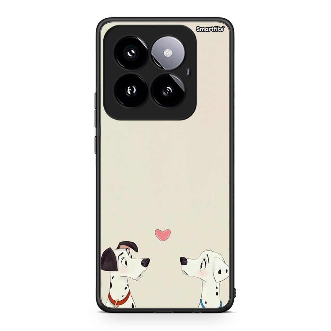 Xiaomi 14 Pro 5G Dalmatians Love θήκη από τη Smartfits με σχέδιο στο πίσω μέρος και μαύρο περίβλημα | Smartphone case with colorful back and black bezels by Smartfits