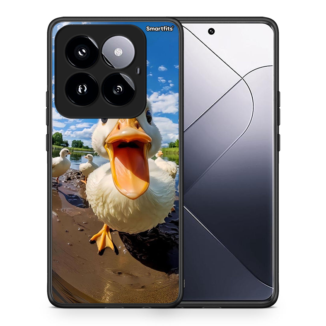 Θήκη Xiaomi 14 Pro 5G Duck Face από τη Smartfits με σχέδιο στο πίσω μέρος και μαύρο περίβλημα | Xiaomi 14 Pro 5G Duck Face case with colorful back and black bezels