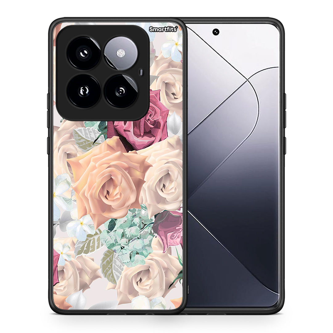 Θήκη Xiaomi 14 Pro 5G Bouquet Floral από τη Smartfits με σχέδιο στο πίσω μέρος και μαύρο περίβλημα | Xiaomi 14 Pro 5G Bouquet Floral case with colorful back and black bezels