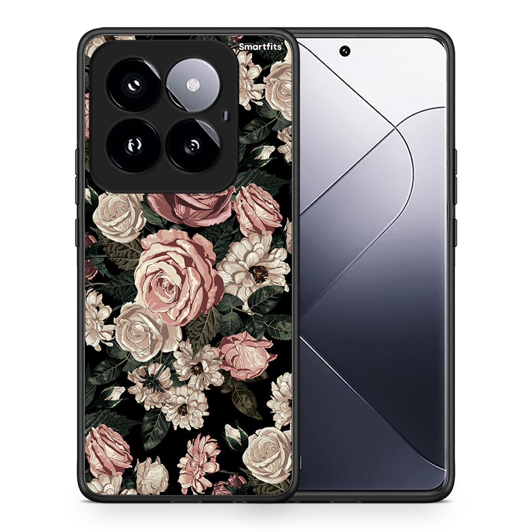 Θήκη Xiaomi 14 Pro 5G Wild Roses Flower από τη Smartfits με σχέδιο στο πίσω μέρος και μαύρο περίβλημα | Xiaomi 14 Pro 5G Wild Roses Flower case with colorful back and black bezels