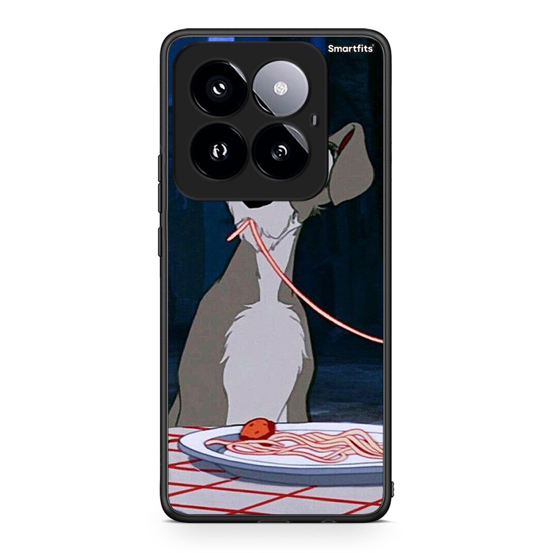 Xiaomi 14 Pro 5G Lady And Tramp 1 Θήκη Αγίου Βαλεντίνου από τη Smartfits με σχέδιο στο πίσω μέρος και μαύρο περίβλημα | Smartphone case with colorful back and black bezels by Smartfits