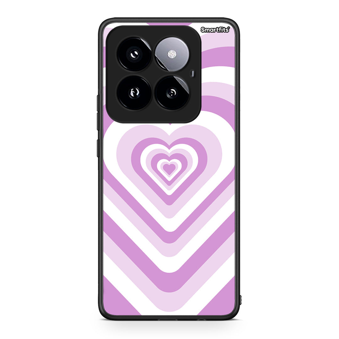 Xiaomi 14 Pro 5G Lilac Hearts θήκη από τη Smartfits με σχέδιο στο πίσω μέρος και μαύρο περίβλημα | Smartphone case with colorful back and black bezels by Smartfits