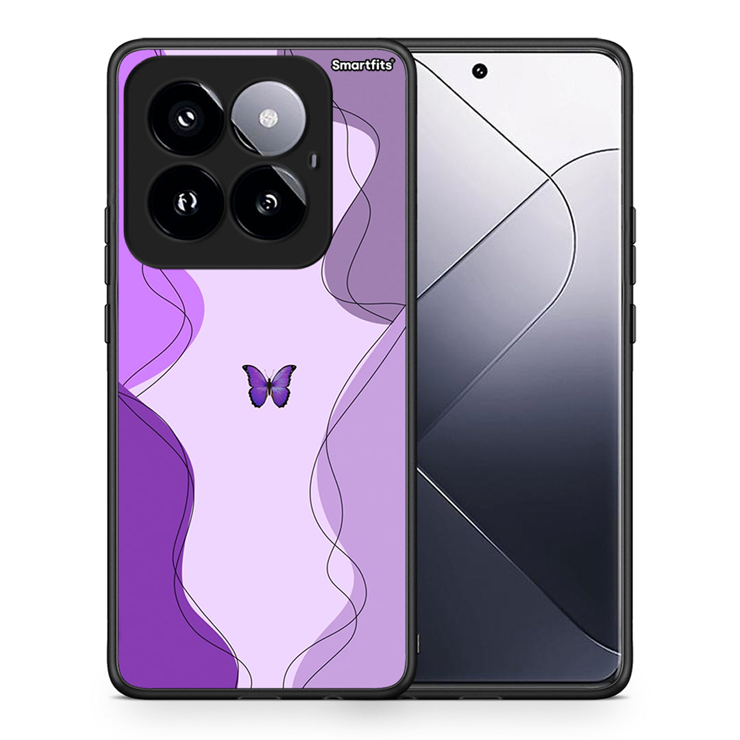 Purple Mariposa - Xiaomi 14 Pro 5G θήκη