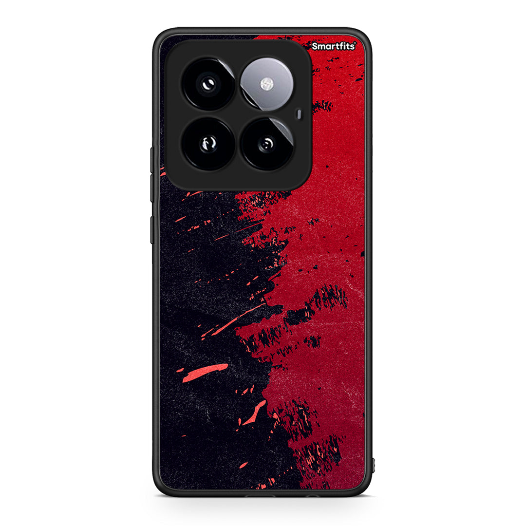 Xiaomi 14 Pro 5G Red Paint Θήκη Αγίου Βαλεντίνου από τη Smartfits με σχέδιο στο πίσω μέρος και μαύρο περίβλημα | Smartphone case with colorful back and black bezels by Smartfits