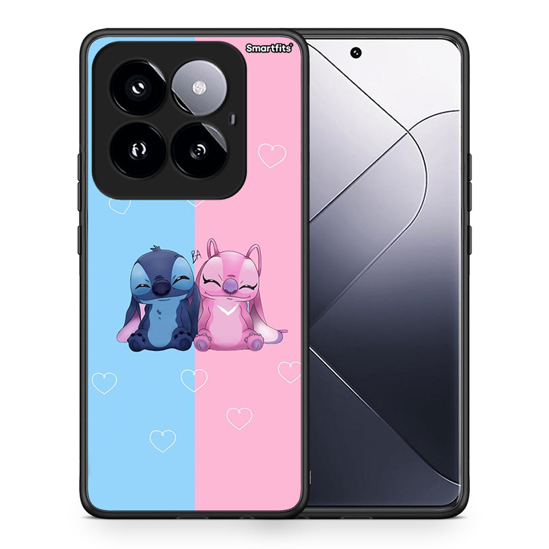 Θήκη Xiaomi 14 Pro 5G Stitch And Angel από τη Smartfits με σχέδιο στο πίσω μέρος και μαύρο περίβλημα | Xiaomi 14 Pro 5G Stitch And Angel case with colorful back and black bezels