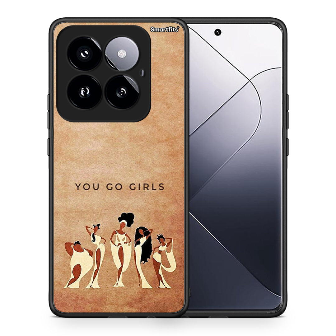 Θήκη Xiaomi 14 Pro 5G You Go Girl από τη Smartfits με σχέδιο στο πίσω μέρος και μαύρο περίβλημα | Xiaomi 14 Pro 5G You Go Girl case with colorful back and black bezels