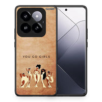 Thumbnail for Θήκη Xiaomi 14 Pro 5G You Go Girl από τη Smartfits με σχέδιο στο πίσω μέρος και μαύρο περίβλημα | Xiaomi 14 Pro 5G You Go Girl case with colorful back and black bezels