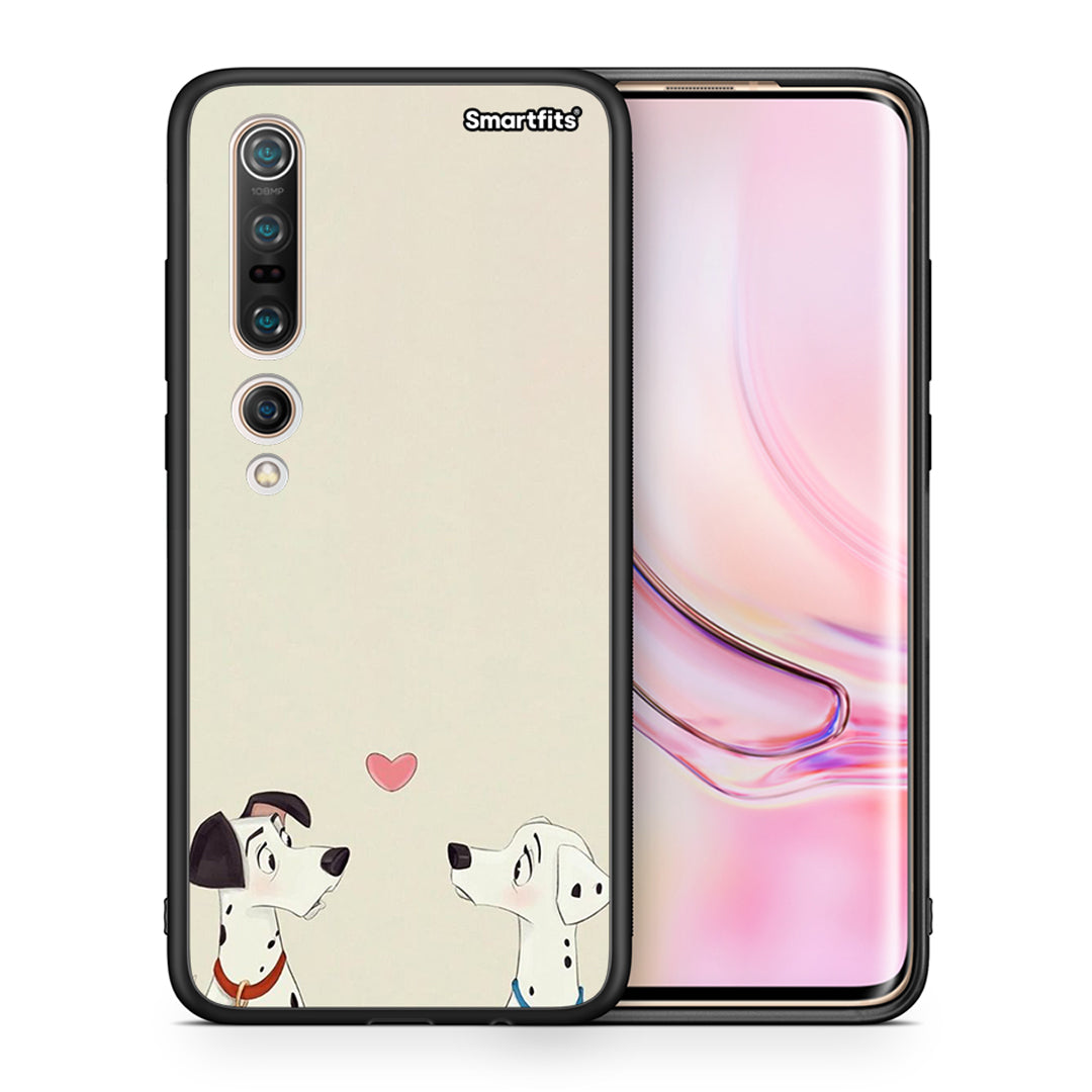 Θήκη Xiaomi Mi 10 Pro Dalmatians Love από τη Smartfits με σχέδιο στο πίσω μέρος και μαύρο περίβλημα | Xiaomi Mi 10 Pro Dalmatians Love case with colorful back and black bezels