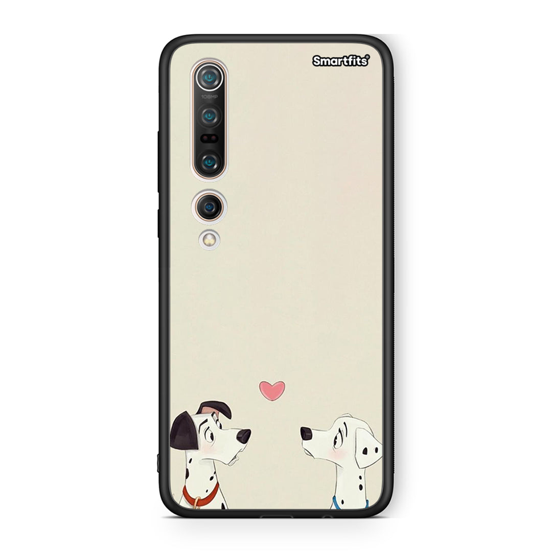 Xiaomi Mi 10 Pro Dalmatians Love θήκη από τη Smartfits με σχέδιο στο πίσω μέρος και μαύρο περίβλημα | Smartphone case with colorful back and black bezels by Smartfits