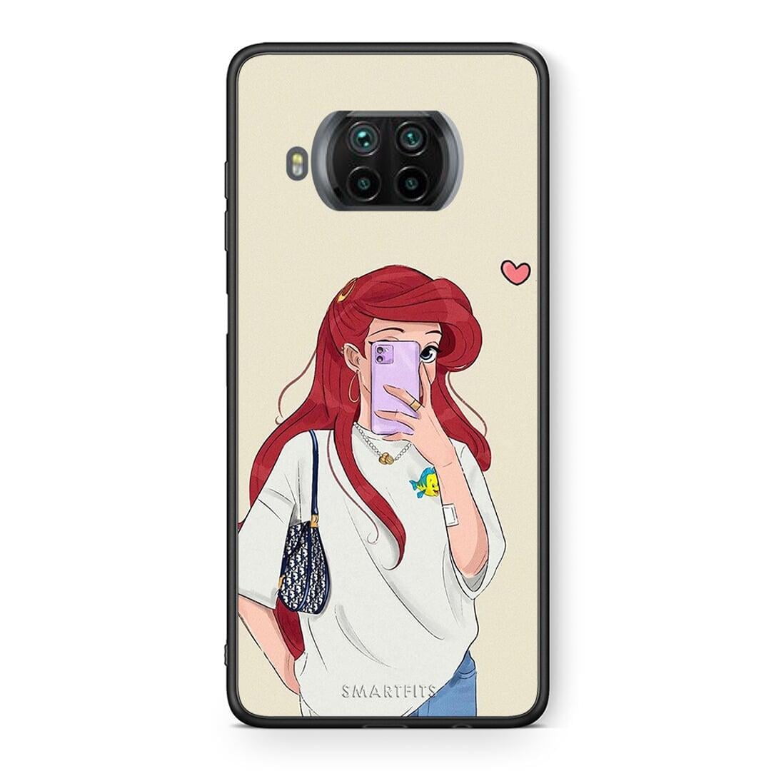 Θήκη Xiaomi Mi 10T Lite Walking Mermaid από τη Smartfits με σχέδιο στο πίσω μέρος και μαύρο περίβλημα | Xiaomi Mi 10T Lite Walking Mermaid case with colorful back and black bezels