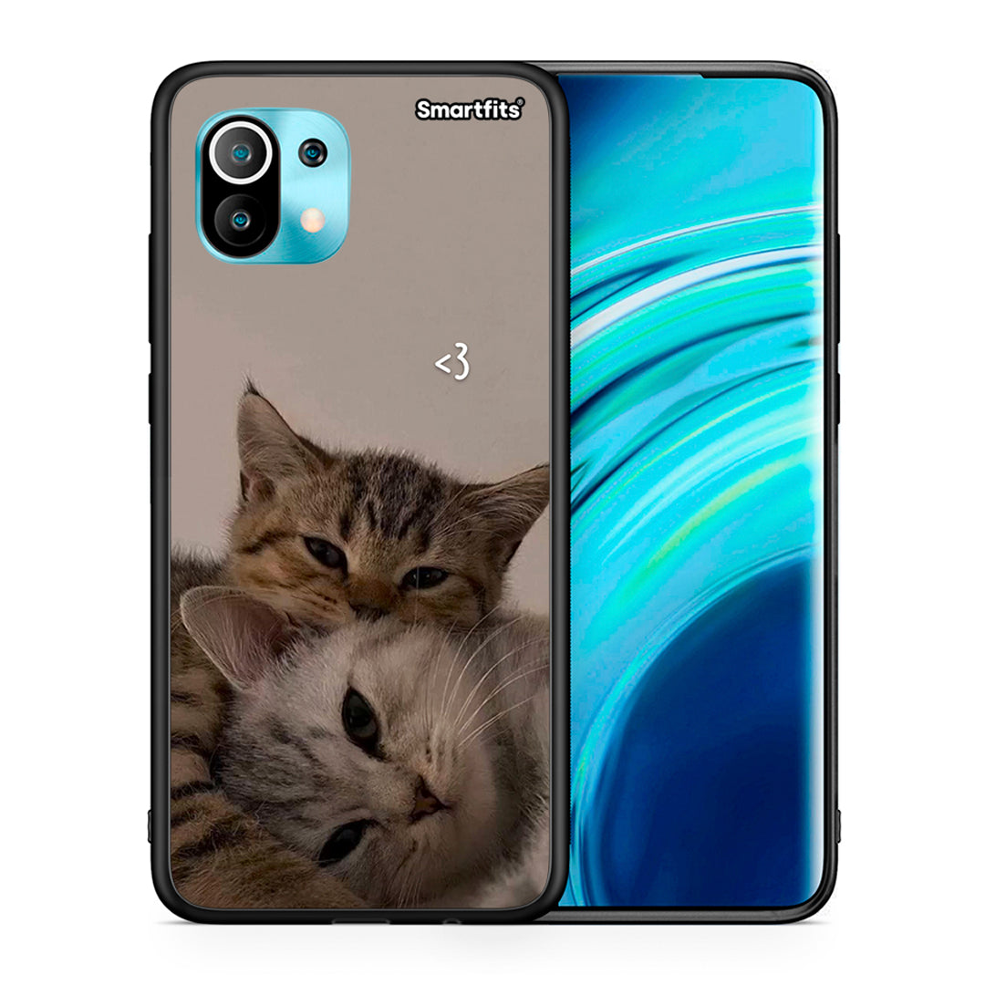 Θήκη Xiaomi Mi 11 Cats In Love από τη Smartfits με σχέδιο στο πίσω μέρος και μαύρο περίβλημα | Xiaomi Mi 11 Cats In Love case with colorful back and black bezels