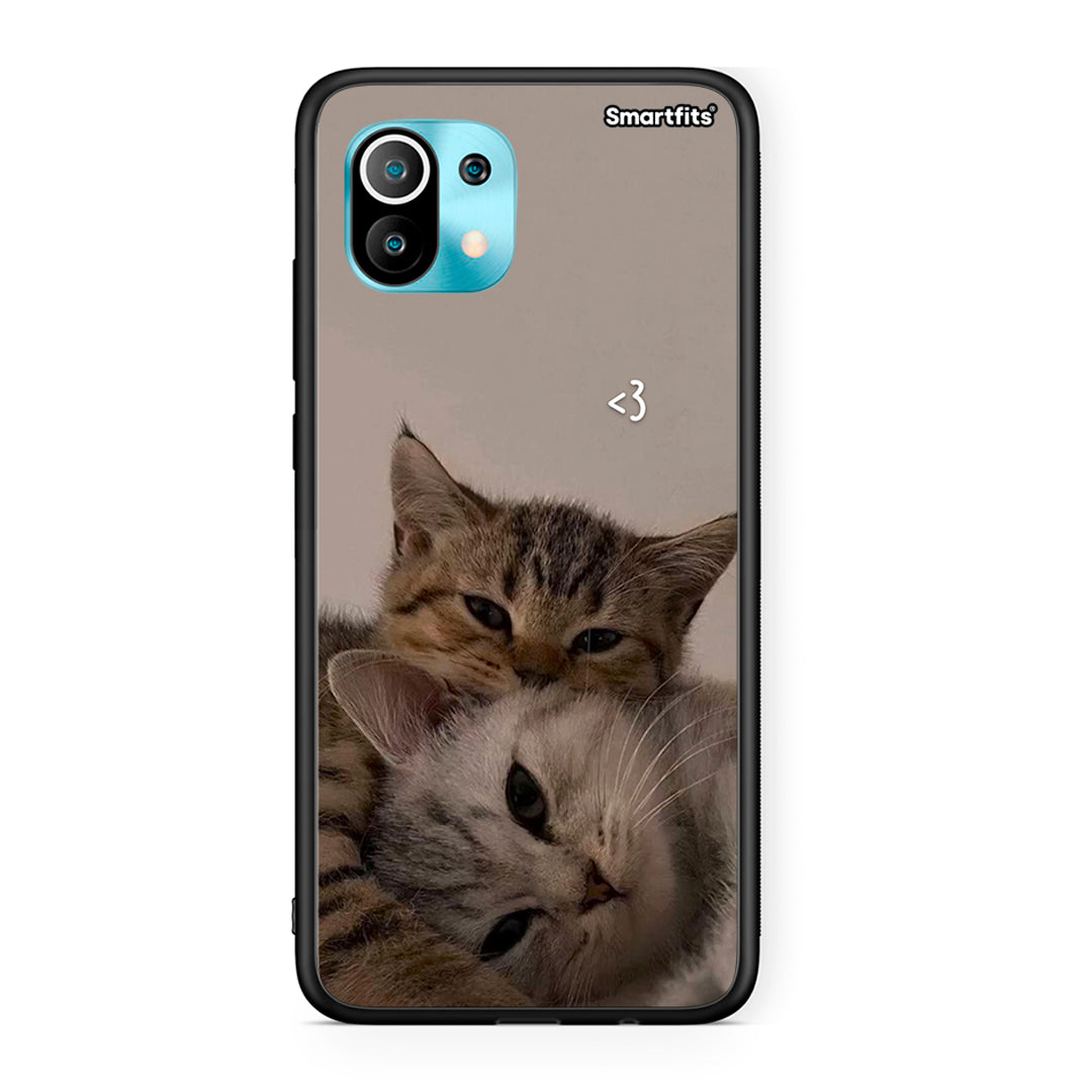 Xiaomi Mi 11 Cats In Love Θήκη από τη Smartfits με σχέδιο στο πίσω μέρος και μαύρο περίβλημα | Smartphone case with colorful back and black bezels by Smartfits