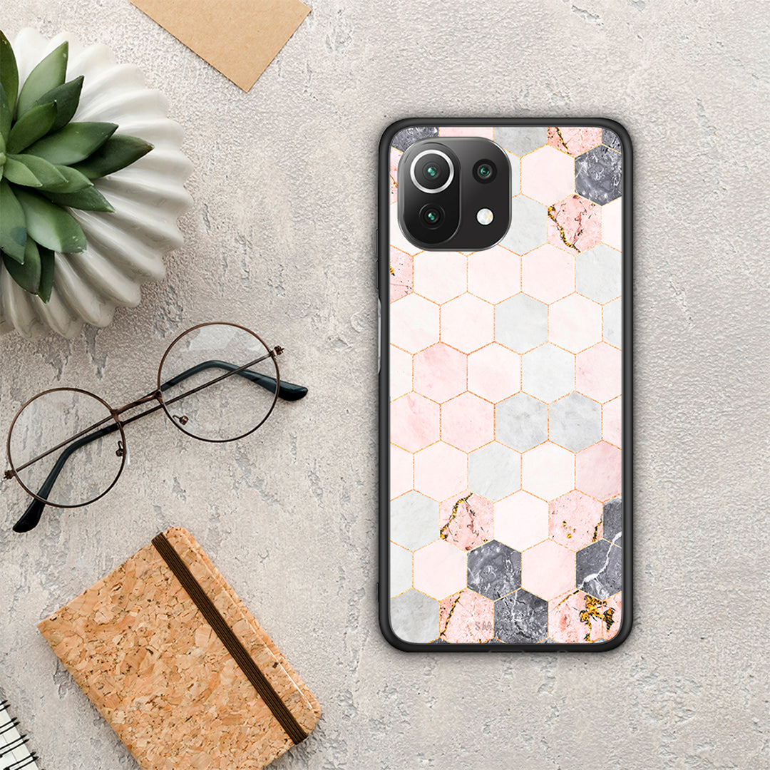 Marble Hexagon Pink - Xiaomi 11 Lite 5G NE / Mi 11 Lite θήκη