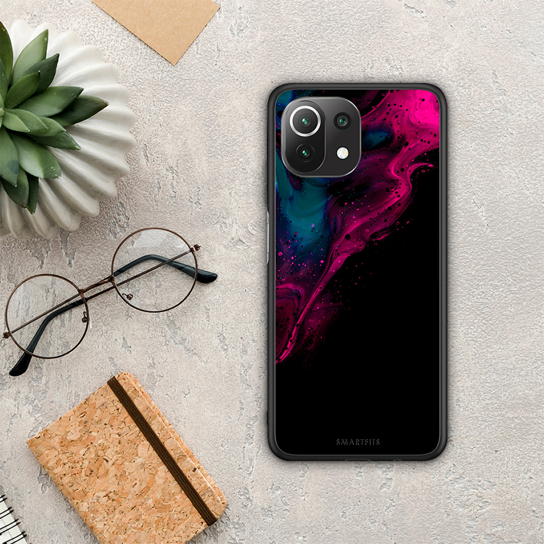 Watercolor Pink Black - Xiaomi 11 Lite 5G NE / Mi 11 Lite θήκη