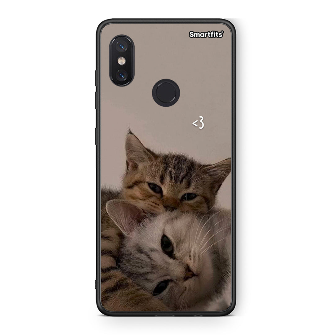 Xiaomi Mi 8 Cats In Love Θήκη από τη Smartfits με σχέδιο στο πίσω μέρος και μαύρο περίβλημα | Smartphone case with colorful back and black bezels by Smartfits