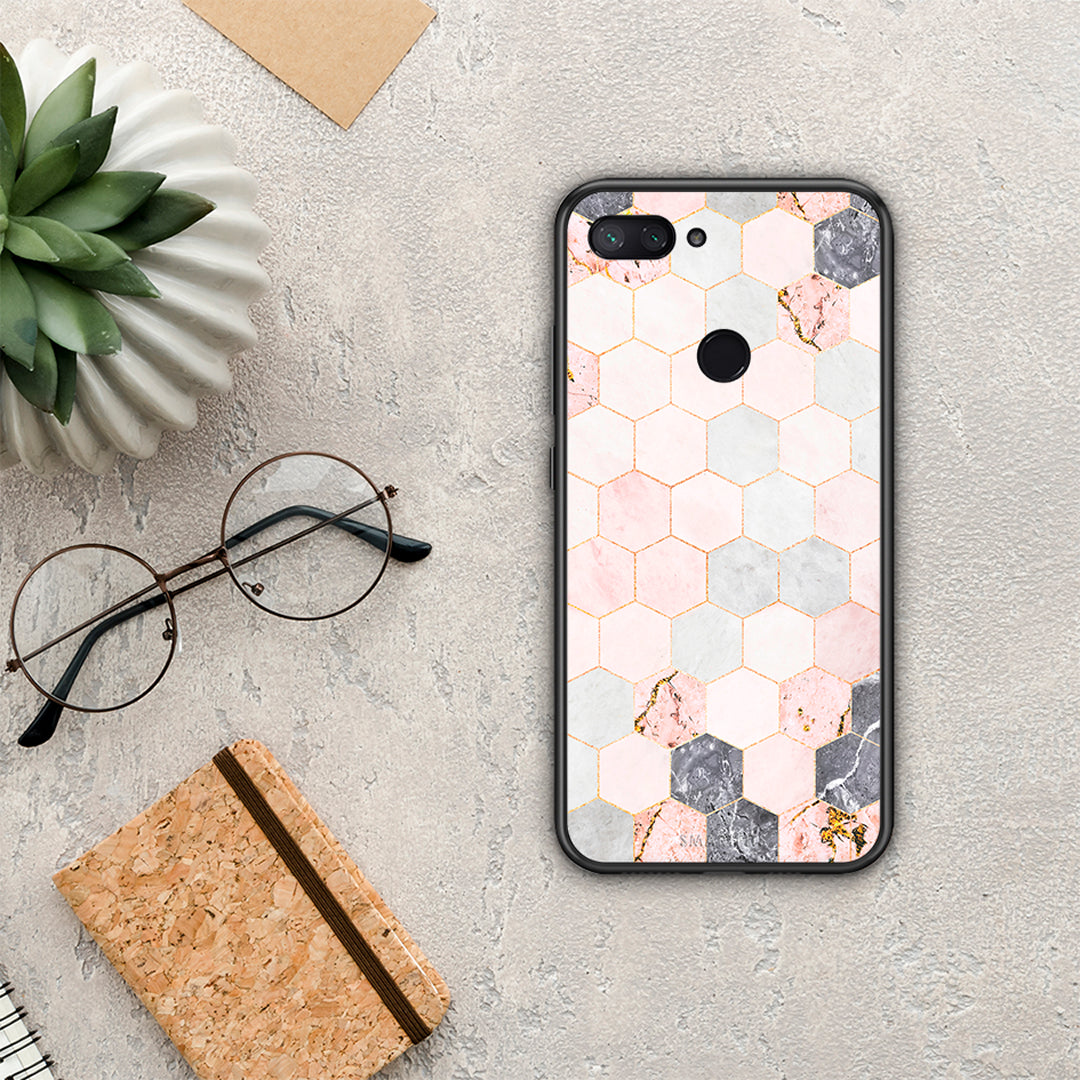 Marble Hexagon Pink - Xiaomi Mi 8 Lite θήκη